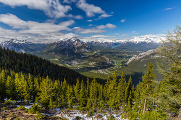 Banff Town view from Sulphur Mountain in Alberta, Canada