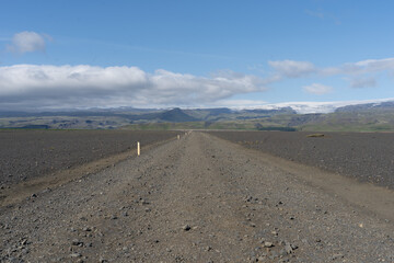 Impressive view of the Sólheimasandur Plane Wreck, the Remains of a 1973 U.S. Navy DC plane that crashed on black sand beach in Iceland