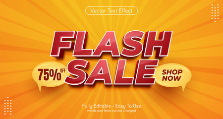 Creative 3d text Flash Sale, editable style effect template