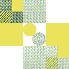 Trendy yellow-gray background of geometric elements.