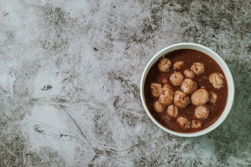 Korean sweet red bean porridge, Danpat juk