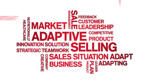 Adaptive Selling Animated tag word cloud;text design animation typography seamless loop.
