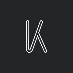 Simple letter k logo concept. Modern minimalist letter k icon design.