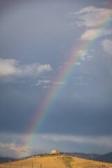 Wonderful Rainbow over the Plain of Gela, Caltanissetta, Sicily, Italy, Europe