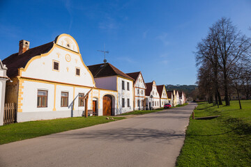 Fototapeta na wymiar Holasovice traditional czech village Czech republic
