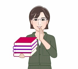作業着を着た若い女性