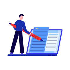 Laptop Education Boy Composition