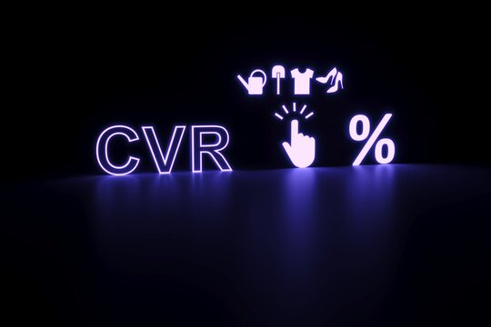CVR neon concept self illumination background 3D illustration