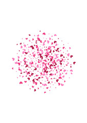 Purple Abstract Confetti Backdrop. Rose Holiday Texture. Pink Heart Falling. Red Pleasure Wallpaper. Ornament Background.