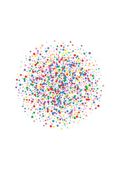Multicolored Dot Abstract Texture. Round Sparkle Illustration. Red Fiesta Circle. Orange Summer Confetti Background.