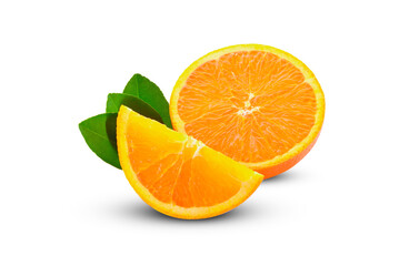 sliced orange isolated on the white background