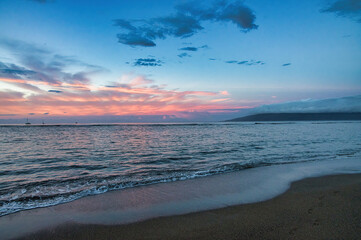 Sunrise at baby beach in lahaina on Maui.