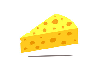 3D Vector slice of cheese hole-filled. Swiss Cheese Day