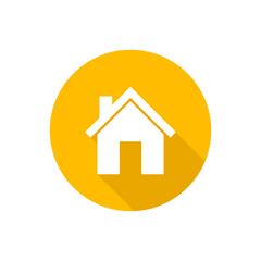House flat icon with shadow