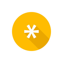 Obraz premium Asterisk flat icon with shadow