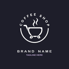 coffee shop logo template design for brand or company and other