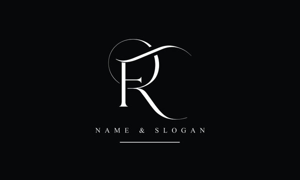 RF, FR, R, F abstract letters logo monogram