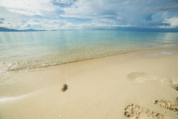 Sibuan island with turquoise water and beautiful beach, Borneo