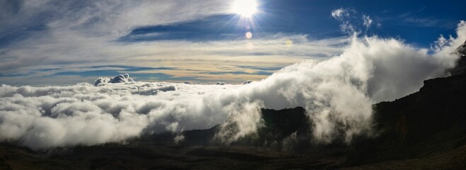 cloud panorama over the camp at kilimanjaro. Active holidays in Tanzania