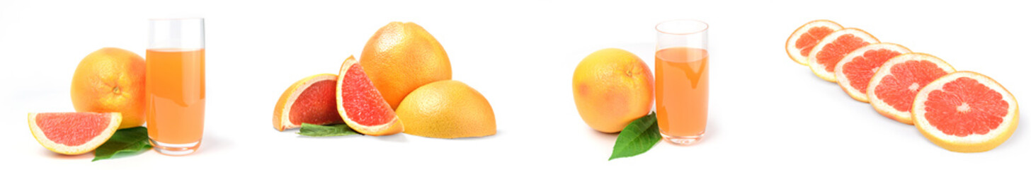 Collection of grapefruit on a background