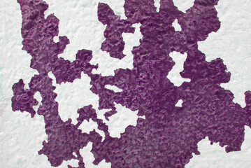 Seamless texture of white cement wall a rough surface, purple peeling,with space for text, for a background...