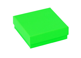 Green gift box on a white background.