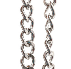 Fototapeta premium Silver chain isolated on white background.