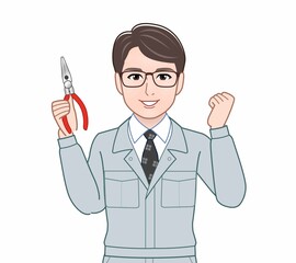 作業着を着た男性