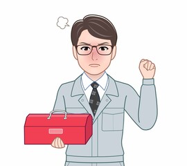 作業着を着た男性