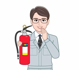 作業着を着た男性