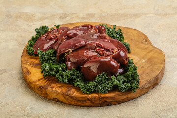 Raw chicken liver for cooking