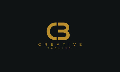 Obraz premium CB is creative logo with two color and classic design.