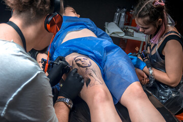 Master posing in studio