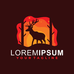 Deer silhouette logo template