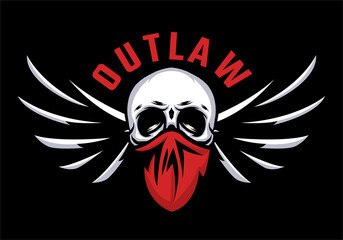 Outlaw skull head biker with mask
