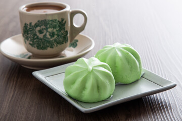  Chinese bun, steamed fresh sweet lotus paste bao.