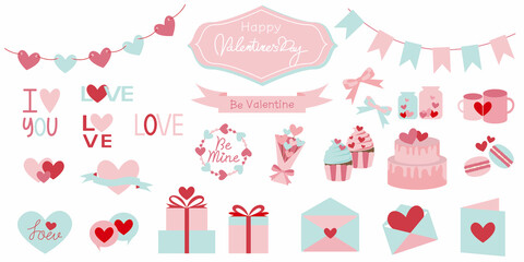 Set of Valentine's day icons. Heart and love icons for Valentine's day, Mother's day, Wedding day, Birthday. Love and Heart icon illustration.