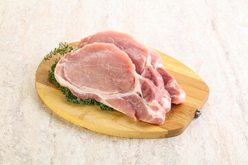 Raw pork loin for coocking