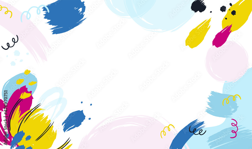 Poster paintbrush background. abstract pastel minimalistic framing with place for text. brushstroke stains 