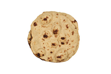 Top View of Tandoori Roti Isolated on White Background with  Clipping Path