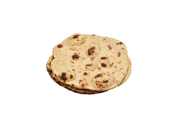 Tandoori Chapati Isolated on White Background with Clipping Path