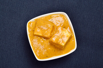 Top View of Shahi Paneer in Bowl, Paneer Butter Masala