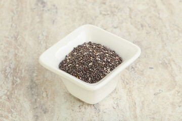 Chia seeds in the bowl