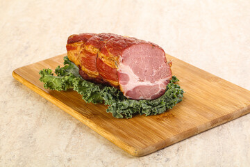 Delicous pork cured meat isolated