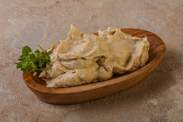 Vegan food - hummus with olive oil