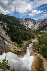 Fototapeta na wymiar Looking down Nevada Falls, Yosemite National Park California