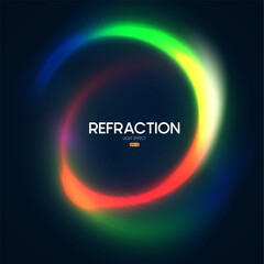 Futuristic colorful light effect. Circle light motion