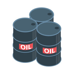 Oil Barrels Isometric Composition