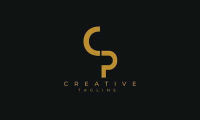 CP is creative logo with two color and classic design.