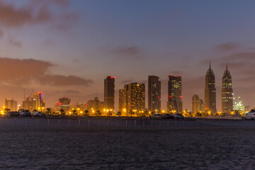 Naklejka premium Skyscrapers and jumeirah beach